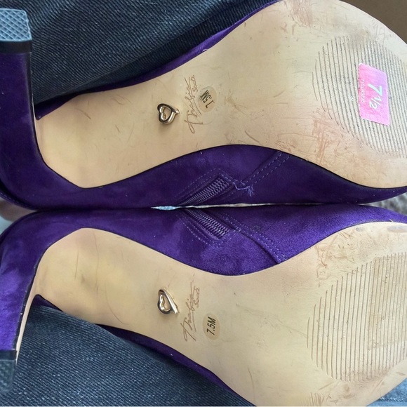 EUC Thalia Sodi Womens Ohlivia Lace Up Faux Suede Ankle Booties In PLUM Size 7.5 - Picture 10 of 15